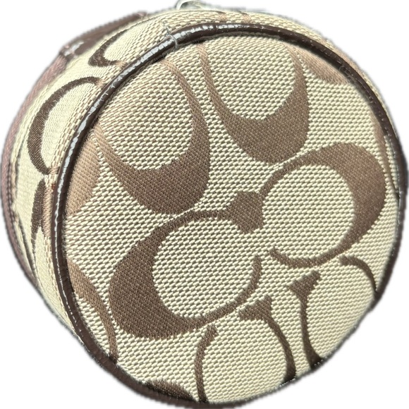 Coach Signature Print Travel Jewelry Case Brown/Tan - Picture 6 of 6